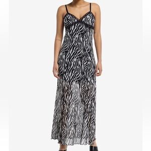 Zebra Print Slip Maxi Dress
